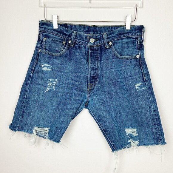 LEVI'S | Distressed Denim Cut-Off Shorts - Picture 1 of 8